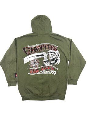 West Coast Choppers Jesse James Grim Reaper Hoodie Sz Large Rare Vintage Y2K